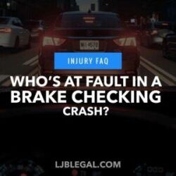 Who is at fault in a brake checking crash?